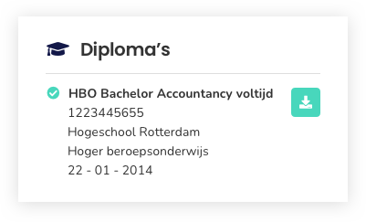 Direct gevalideerd diploma