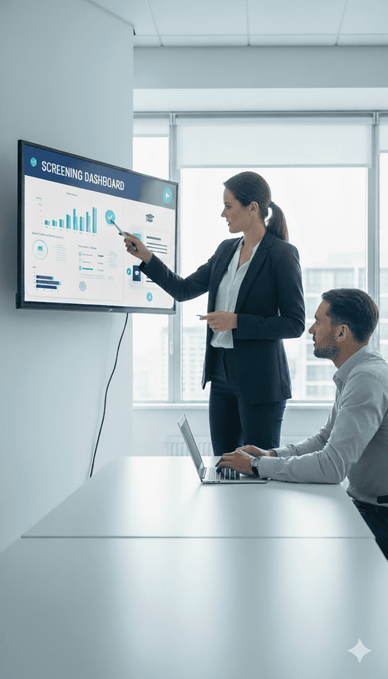Screening dashboard presentatie voor recruitment proces